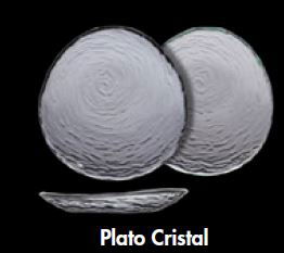 Plato Llanos - Plato de Cristal Ahumado, 14 cm de Diametro, Vajilla (Set de 12)
