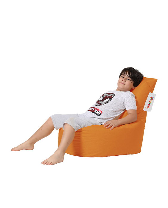 Atelier Del Sofa Saco de Judas para Jardín Puf Naranja Cómodo y Duradero Espuma de Poliestireno Reciclado Impermeable para Exterior Asiento Relax Máx. 200kg