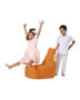 Atelier Del Sofa Saco de Judas para Jardín Puf Naranja Cómodo y Duradero Espuma de Poliestireno Reciclado Impermeable para Exterior Asiento Relax Máx. 200kg