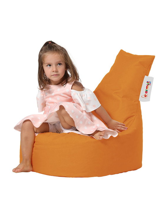 Atelier Del Sofa Saco de Judas para Jardín Puf Naranja Cómodo y Duradero Espuma de Poliestireno Reciclado Impermeable para Exterior Asiento Relax Máx. 200kg