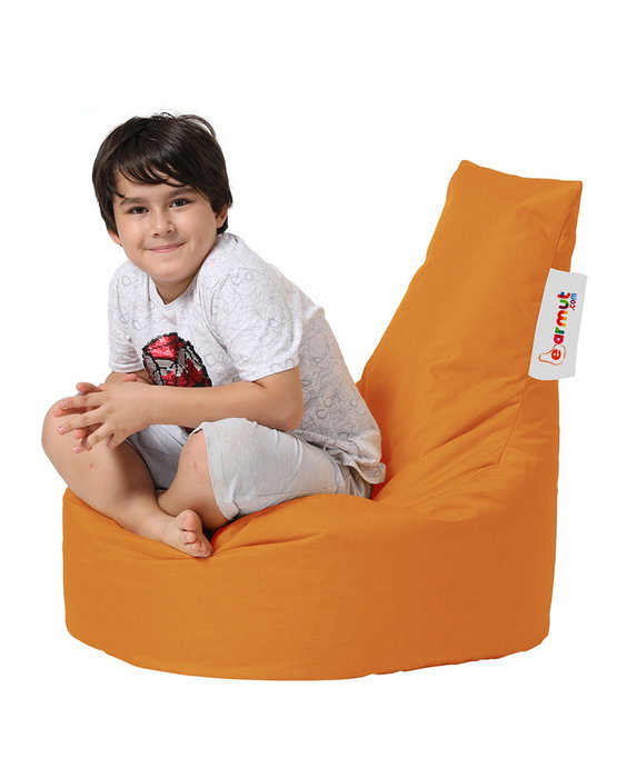 Atelier Del Sofa Saco de Judas para Jardín Puf Naranja Cómodo y Duradero Espuma de Poliestireno Reciclado Impermeable para Exterior Asiento Relax Máx. 200kg