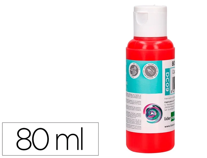 Liderpapel Pintura acrílica Rojo 80 ml Liderpapel Pintura acrílica Rojo 80 ml