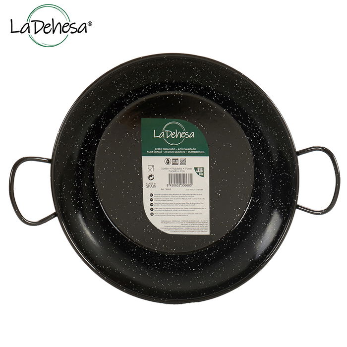 La Dehesa Sarten Honda Esmaltada con Asas Acero Negro 24 cm (Set de 6)