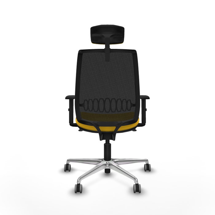 PIQUERAS Y CRESPO Alares Silla de Oficina Sincro con Malla Negra y Asiento en Similpiel Amarillo PIQUERAS Y CRESPO Alares Silla de Oficina Sincro con Malla Negra y Asiento en Similpiel Amarillo