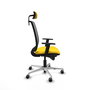 PIQUERAS Y CRESPO Alares Silla de Oficina Sincro con Malla Negra y Asiento en Similpiel Amarillo