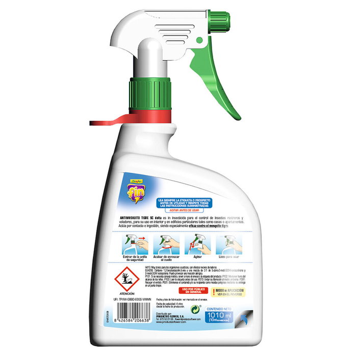 Flower Insecticida mosquito tigre con pistola pulverizadora, 1010 ml Flower Insecticida mosquito tigre con pistola pulverizadora, 1010 ml