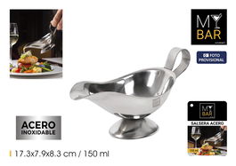 My Bar Salsera Acero Inoxidable 150 ml 17.3x7.9x8.3 cm (12 Unidades)