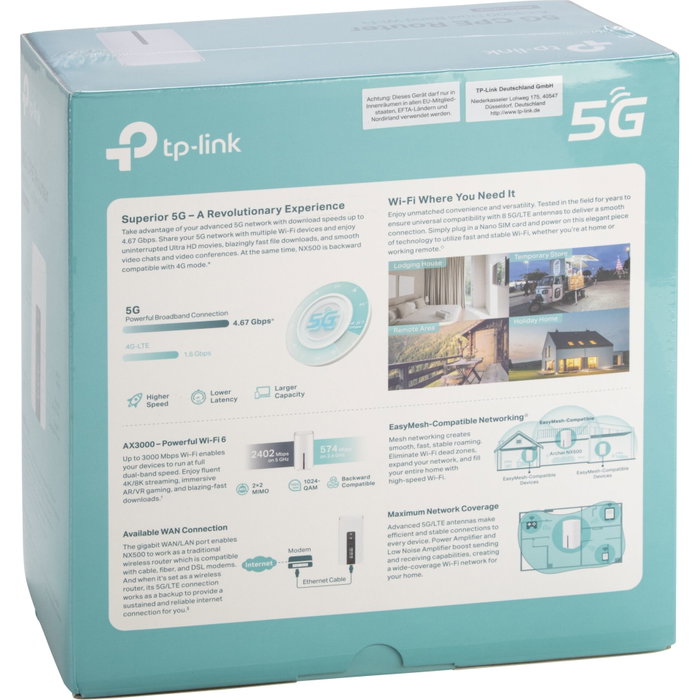 TP-Link Archer NX500 5G AX3000 Router Wi-Fi 6 Dual Band Blanco