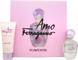 Salvatore Ferragamo Amo Ferragamo Flowerful Gift Set 50ml EDT + 100ml Body Lotion