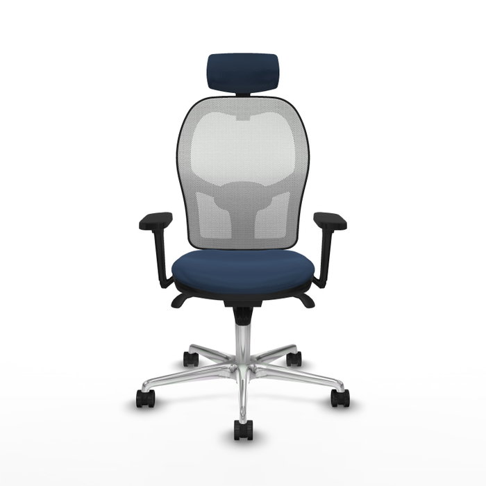 PIQUERAS Y CRESPO Silla de oficina Jorquera con mecanismo Sincro, Azul marino y Blanco PIQUERAS Y CRESPO Silla de oficina Jorquera con mecanismo Sincro, Azul marino y Blanco