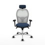 PIQUERAS Y CRESPO Silla de oficina Jorquera con mecanismo Sincro, Azul marino y Blanco