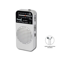 SAMI Radio Mini de Bolsillo AM/FM con Altavoz y Auriculares