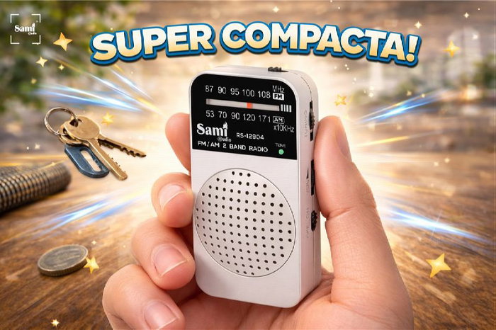 SAMI Radio Mini de Bolsillo AM/FM con Altavoz y Auriculares