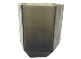 DKD Home Decor Jarrón de Cristal Gris Oscuro Glaseado