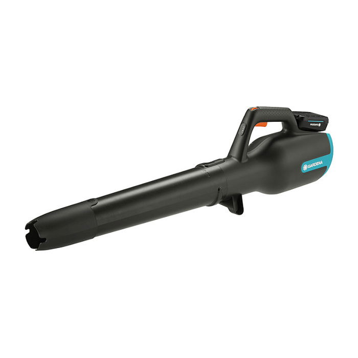 GARDENA PowerJet P4A - Soplador a Batería 18V (PowerJet 18V P4A), Negro/Azul/Naranja, Kit Ready-To-Use con Batería de Ión-Litio