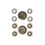DKD Home Decor Set de 5 Espejos Decorativos Envejecidos Dorado