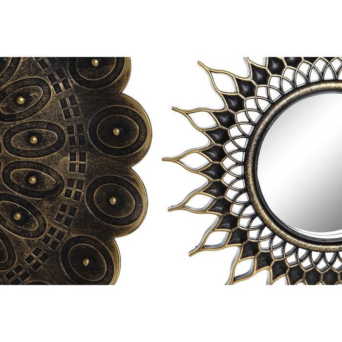 DKD Home Decor Set de 5 Espejos Decorativos Envejecidos Dorado