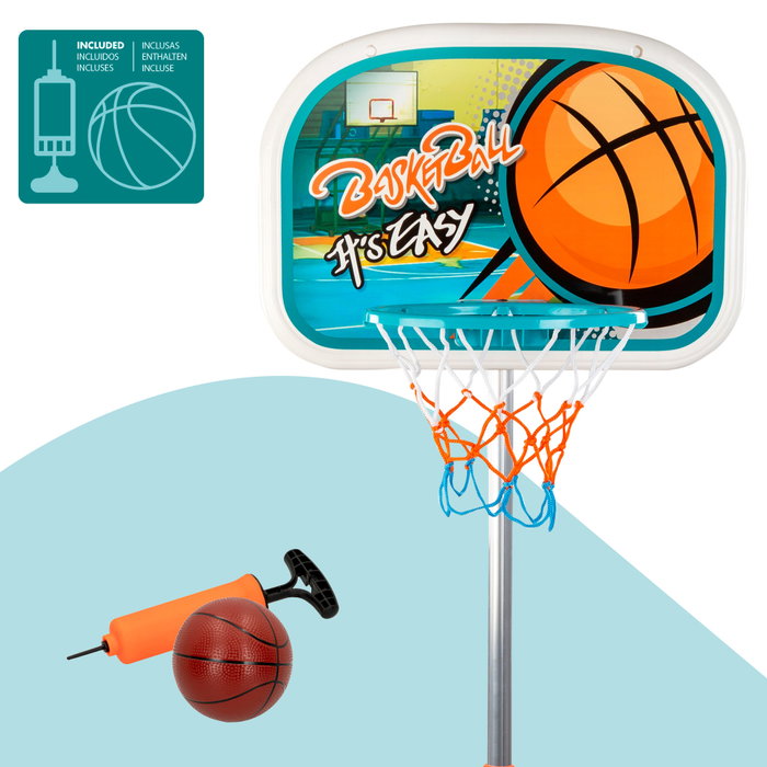 CB Toys Canasta y balón de baloncesto portátil