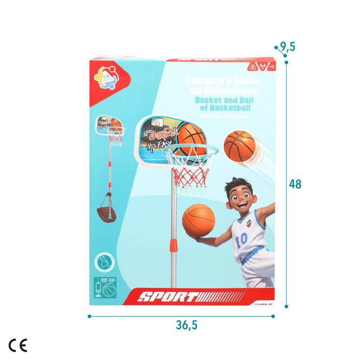 CB Toys Canasta y balón de baloncesto portátil