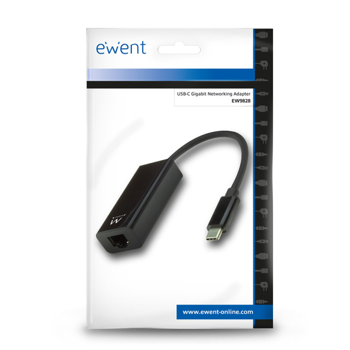 EWENT EW9828 Adaptador y Tarjeta de Red Ethernet USB Tipo C 3.2 Gen 1 5000 Mbit/s Negro para Portátil EWENT EW9828 Adaptador y Tarjeta de Red Ethernet USB Tipo C 3.2 Gen 1 5000 Mbit/s Negro para Portátil