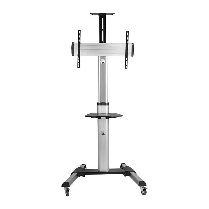 ROLINE 17031260 Soportes para TV con Ruedas, Piso, Plata, Ajuste de Altura e Inclinación, Pantalla 37-70 Pulgadas (94-177.8 cm), Hasta 50 kg, Montaje VESA 200x200 a 600x400 mm