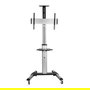 ROLINE 17031260 Soportes para TV con Ruedas, Piso, Plata, Ajuste de Altura e Inclinación, Pantalla 37-70 Pulgadas (94-177.8 cm), Hasta 50 kg, Montaje VESA 200x200 a 600x400 mm