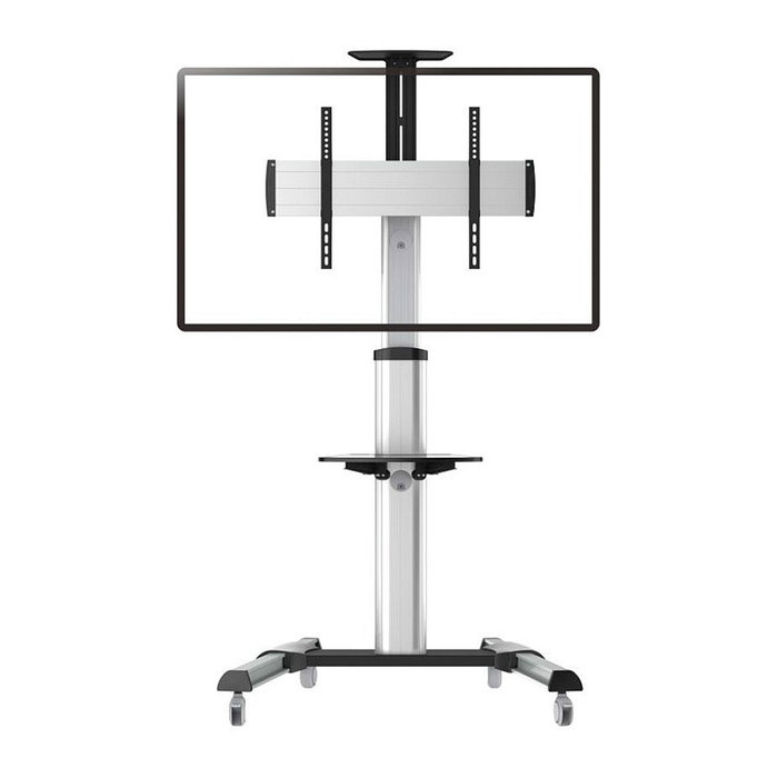 ROLINE 17031260 Soportes para TV con Ruedas, Piso, Plata, Ajuste de Altura e Inclinación, Pantalla 37-70 Pulgadas (94-177.8 cm), Hasta 50 kg, Montaje VESA 200x200 a 600x400 mm
