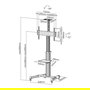 ROLINE 17031260 Soportes para TV con Ruedas, Piso, Plata, Ajuste de Altura e Inclinación, Pantalla 37-70 Pulgadas (94-177.8 cm), Hasta 50 kg, Montaje VESA 200x200 a 600x400 mm