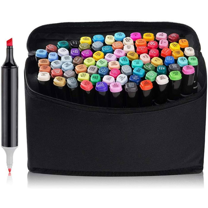 ARTIST BY ALEX BOG Estuche de 80 rotuladores professional markers doble punta colores surtidos