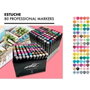 ARTIST BY ALEX BOG Estuche de 80 rotuladores professional markers doble punta colores surtidos