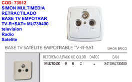 SIMON Finstock Base Multimedia para Empotrar TV-R+SAT MU730400