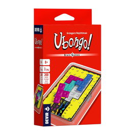 Devir UBONGO Brain Game - Juego de Mesa Individual de Lógica, 200 Desafíos Progresivos, para +8 Años, 15 Piezas Poliminó, Formato Compacto, Idioma Castellano y Portugués