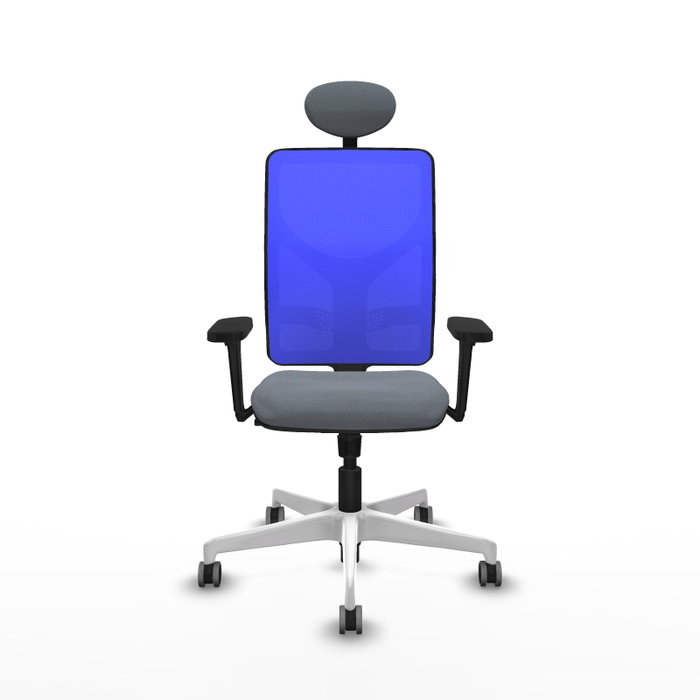 PIQUERAS Y CRESPO Silla de oficina Motilla con mecanismo Sincro, Gris y Azul