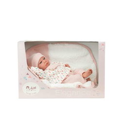 Muñecas Arias Elegance Andie - Muñeca de Peso 40 cm, Rosa con Manta, Juguete para Niños de 3 a 99 Años