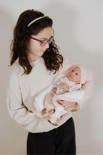 Muñecas Arias Elegance Andie - Muñeca de Peso 40 cm, Rosa con Manta, Juguete para Niños de 3 a 99 Años