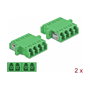 DeLOCK Acoplador de Fibra Óptica LC Quad Hembra a LC Quad Hembra Monomodo, 2 Piezas, Verde