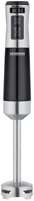 Severin SM3772 Batidora de mano 3 en 1 con picadora mini y vaso de 700ml, 600W, Negro/Acero inoxidable