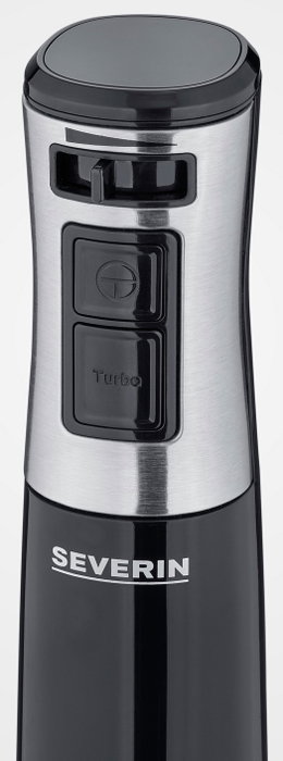 Severin SM3772 Batidora de mano 3 en 1 con picadora mini y vaso de 700ml, 600W, Negro/Acero inoxidable