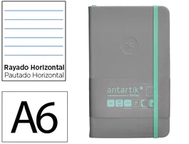 Antartik Cuaderno Antartik Notes Tapa Dura A6 Gris y Turquesa