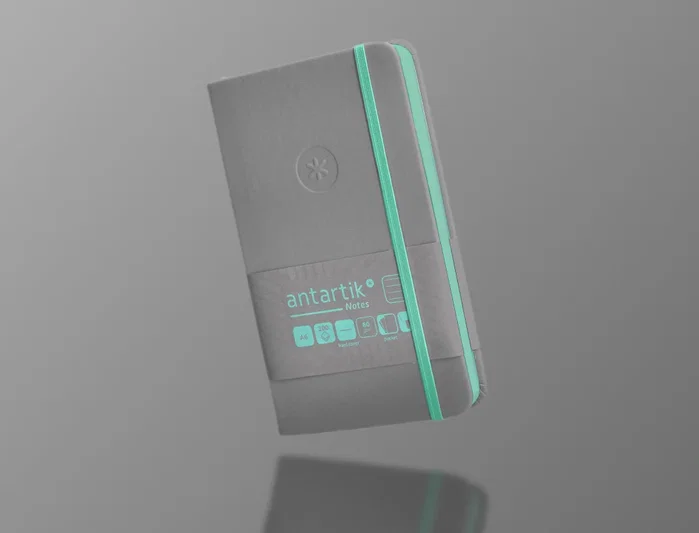 Antartik Cuaderno Antartik Notes Tapa Dura A6 Gris y Turquesa