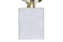 DKD Home Decor Decoración de Aluminio y Mármol con Detalle en Hoja, Dorado y Blanco