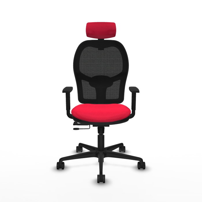 PIQUERAS Y CRESPO Silla de oficina Jorquera con mecanismo Sincro/Traslack, Rojo y Negro
