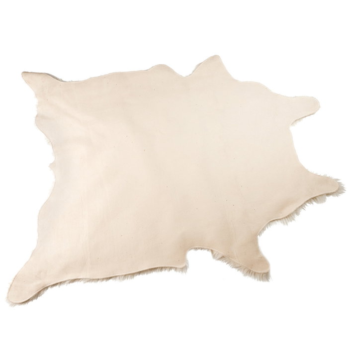 Home Deco Factory Alfombra Blanca 120x158 cm Imitación Piel Animal Poliéster Colección Natural