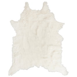 Home Deco Factory Alfombra Blanca 120x158 cm Imitación Piel Animal Poliéster Colección Natural