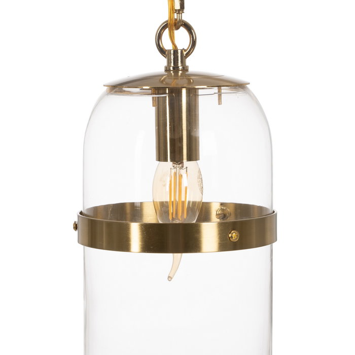 Lámpara Techo Oro Metal / Cristal 13 X 13 X 30 cm