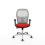 PIQUERAS Y CRESPO Silla de oficina Jorquera con mecanismo Sincro/Traslack, Rojo y Blanco