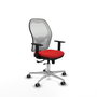 PIQUERAS Y CRESPO Silla de oficina Jorquera con mecanismo Sincro/Traslack, Rojo y Blanco