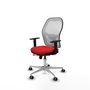 PIQUERAS Y CRESPO Silla de oficina Jorquera con mecanismo Sincro/Traslack, Rojo y Blanco
