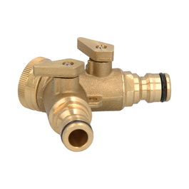 SATURNIA Adaptador de Manguera de Latón 3/4 polegadas con 2 Tomas de Enchufe Rápido