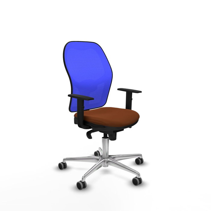 PIQUERAS Y CRESPO Silla de oficina Jorquera con mecanismo Sincro, Marrón y Azul PIQUERAS Y CRESPO Silla de oficina Jorquera con mecanismo Sincro, Marrón y Azul